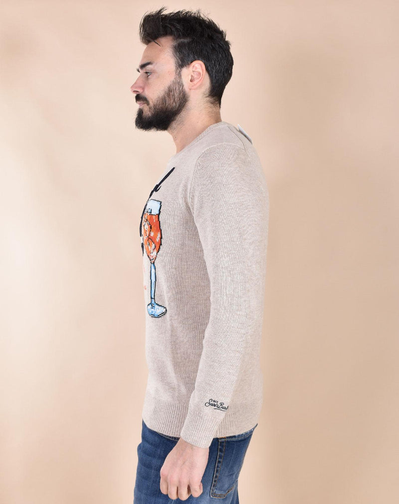 Maglia Mc2 Saint Barth beige Aperol Spritz drink 0289611 MC2 SAINT BARTH