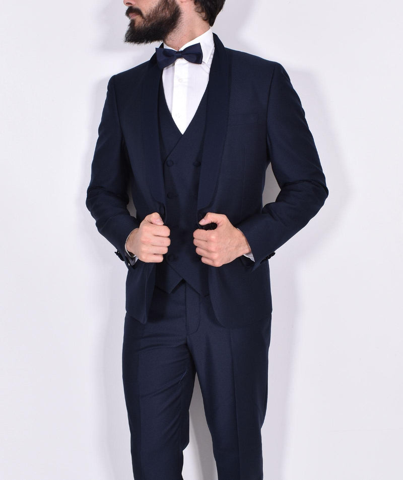 Abito Marcel Morel smoking gilet doppiopetto blu 