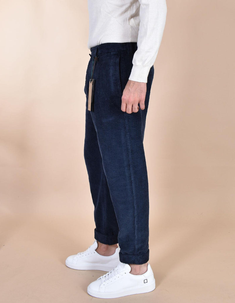 Pantalone Berwich velluto coste larghe blu navy chiaia-gd DV0001665 BERWICH