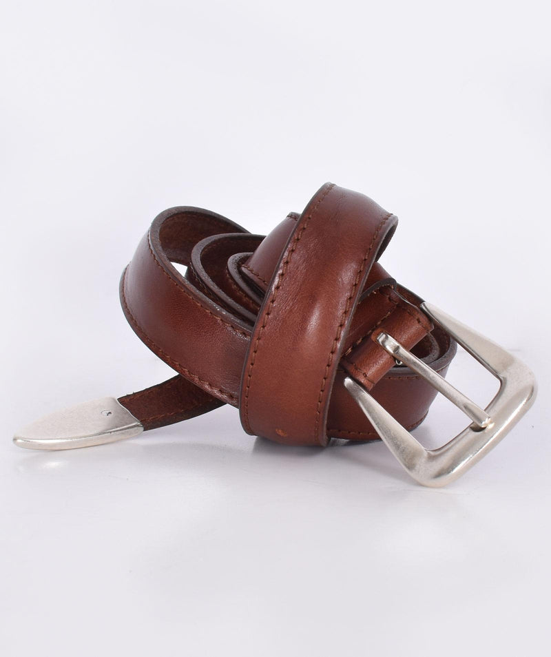 Cintura Orciani sottile pelle bull soft marrone 