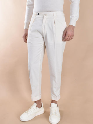 Pantalone Berwich ecru costine velluto Chiaia DV0122BX275 BERWICH