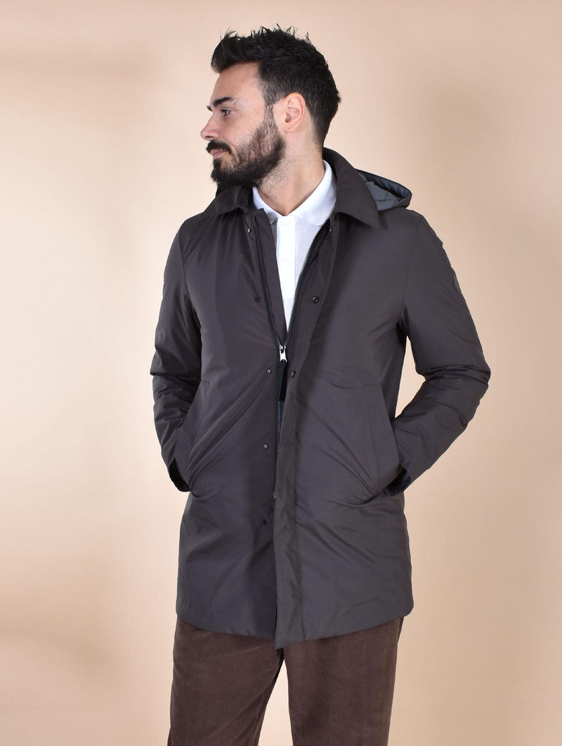 Spolverino People of Shibuya cappotto Takuya marrone cappuccio PM773290 People of Shibuya