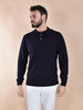 Polo Daniele Fiesoli rasata merino extrafine blu