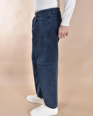 Pantalone Be Able velluto 5 tasche Fred blu notte VLF FRED01 BE ABLE