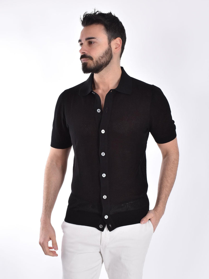 Polo Gran Sasso camicia nero fresh cotton 