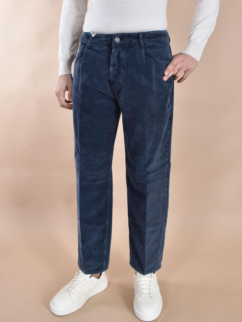 Pantalone Be Able velluto 5 tasche Fred blu notte VLF FRED01 BE ABLE