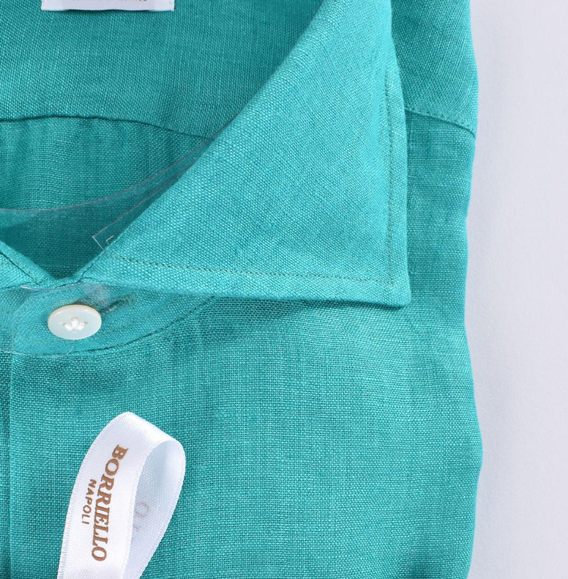 Camicia Borriello lino verde marechiaro 