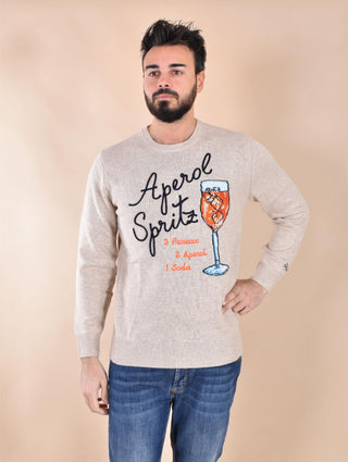 Maglia Mc2 Saint Barth beige Aperol Spritz drink 0289611 MC2 SAINT BARTH