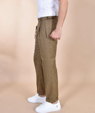Pantalone Berwich retro pied de poule ocra CA203401 BERWICH