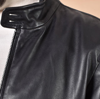 Giubbotto Bully pelle nera biker 565401 BULLY