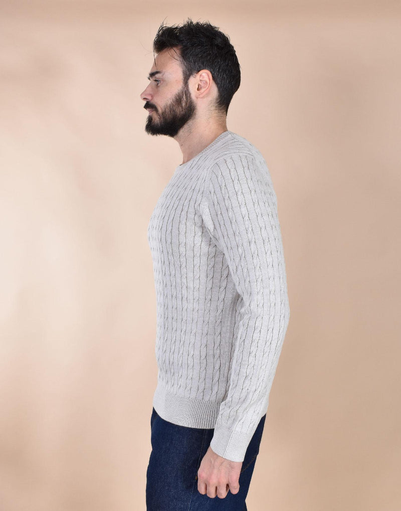 Maglia Gran Sasso beige traccia merinos extrafine 57101 14401005 GRAN SASSO