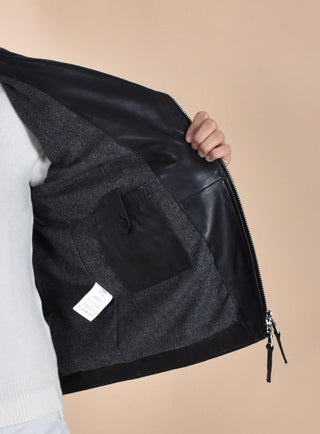 Giubbotto chiodo pelle Bully nero 558201 BULLY