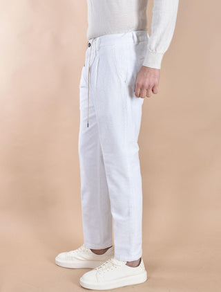 Pantalone Be Able riccardo velluto bianco VL01 BE ABLE