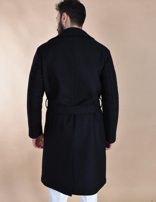 Cappotto Breras doppiopetto cintura lungo Porto nero PORTOCC1169 BRERAS Milano