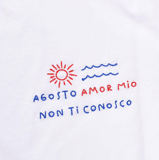 T-shirt Mc2 Saint Barth Agosto amor portofino bianca 0410401 MC2 SAINT BARTH