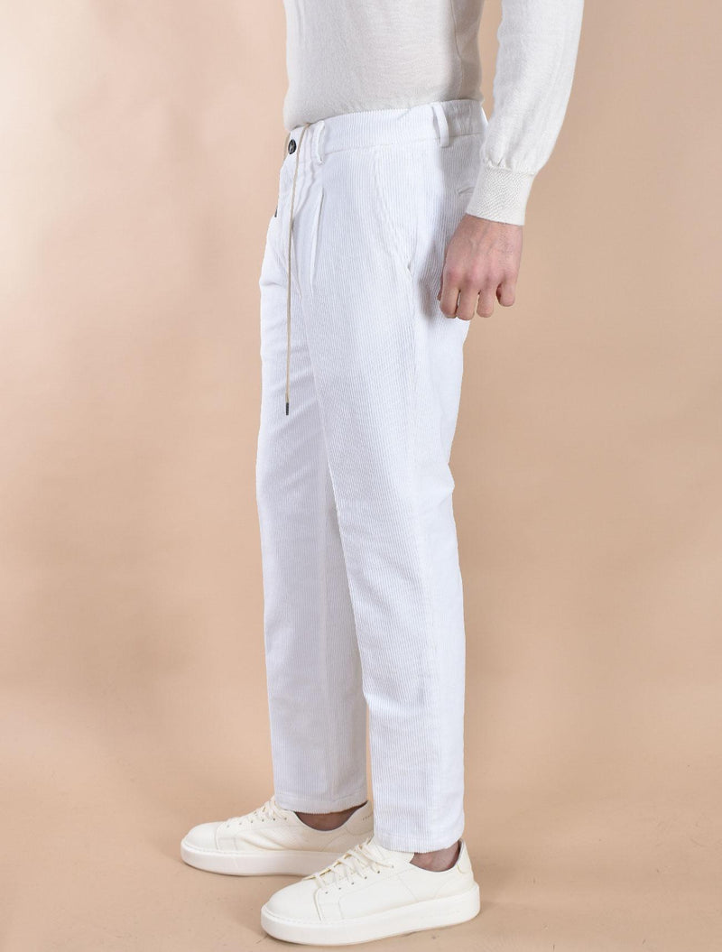 Pantalone Be Able riccardo velluto bianco VL01 BE ABLE