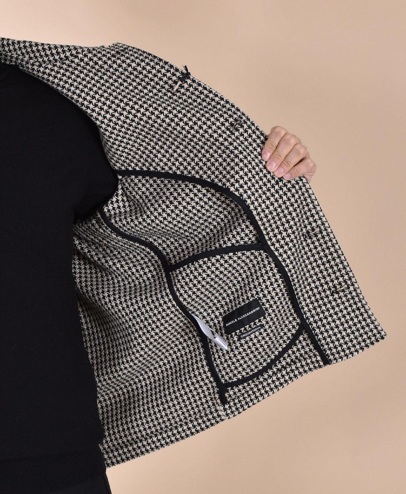 Giubbotto overshirt Daniele Alessandrini pied de poule J10401 DANIELE ALESSANDRINI