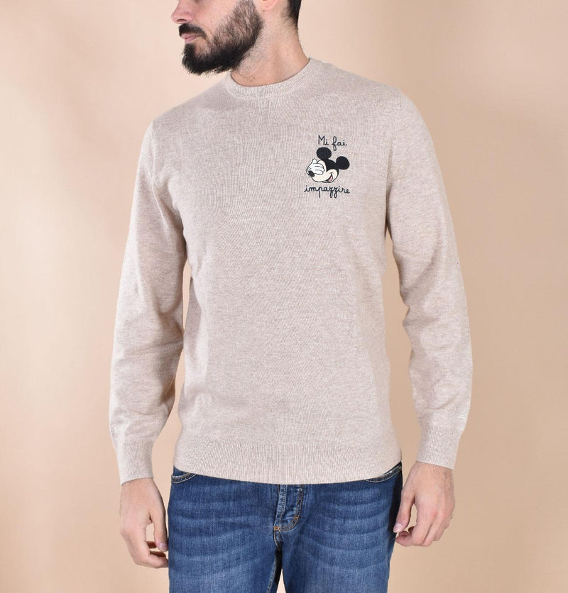 Maglia Mc2 Saint Barth beige Topolino Mickey impazzire 0325811 MC2 SAINT BARTH