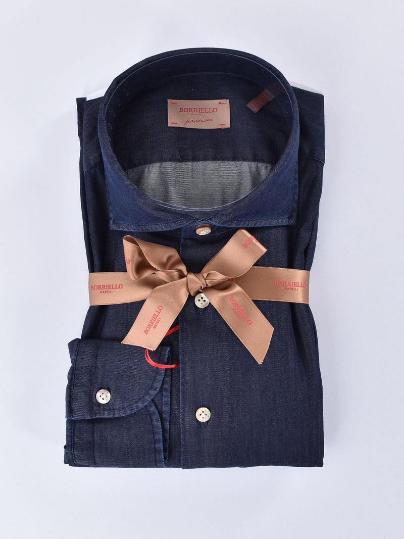 Camicia Borriello denim blu scuro 