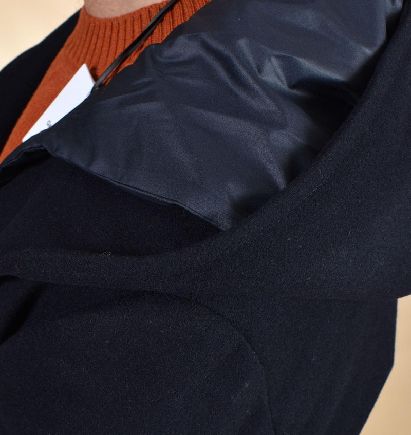 Cappotto RPL blu cappuccio monopetto C801 RPL