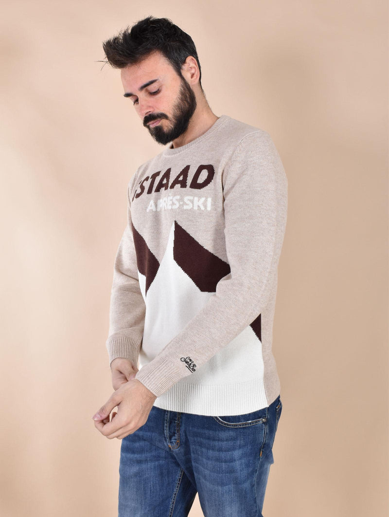 Maglia Mc2 Saint Barth beige bianca gstaad stylized 0006811 MC2 SAINT BARTH