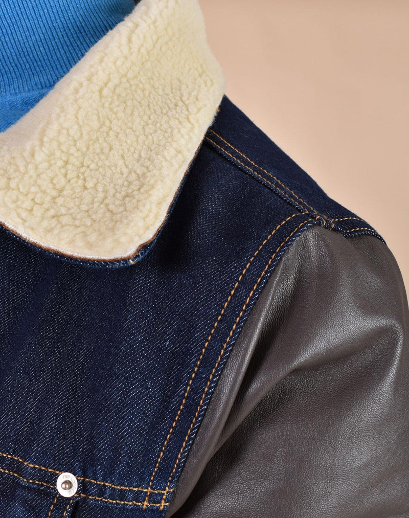 Bomber Giubbotto Yes London jeans pelle XG524701 YES LONDON