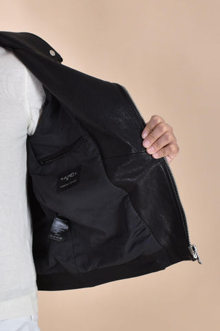 Giubbotto Arc chiodo lavato pelle nero KIODO1 ARC