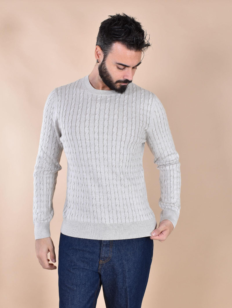 Maglia Gran Sasso beige traccia merinos extrafine 57101 14401005 GRAN SASSO