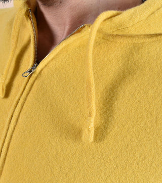 Maglia Luigi Gentile zip cappuccio senape 121730 LUIGI GENTILE