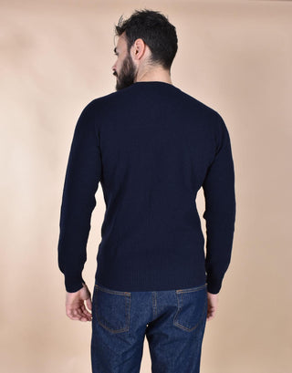 Maglia Gran Sasso girocollo catene blu extrafine merinos 57147 14248598 GRAN SASSO