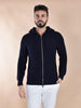 Felpa giubbino Circolo 1901 lana blu notte full zip hoodie