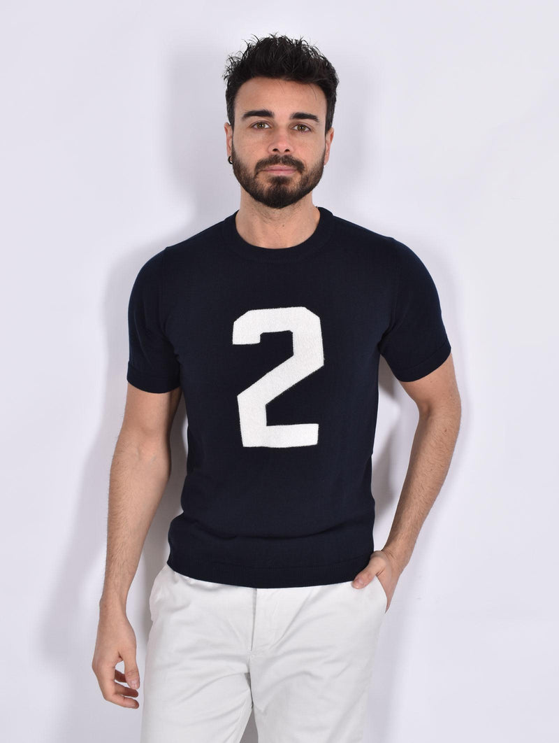 Maglia Rakki T-Crown blu cotone makò 2 McQueen 