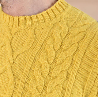 Maglione Luigi Gentile treccia giallo 124230 LUIGI GENTILE