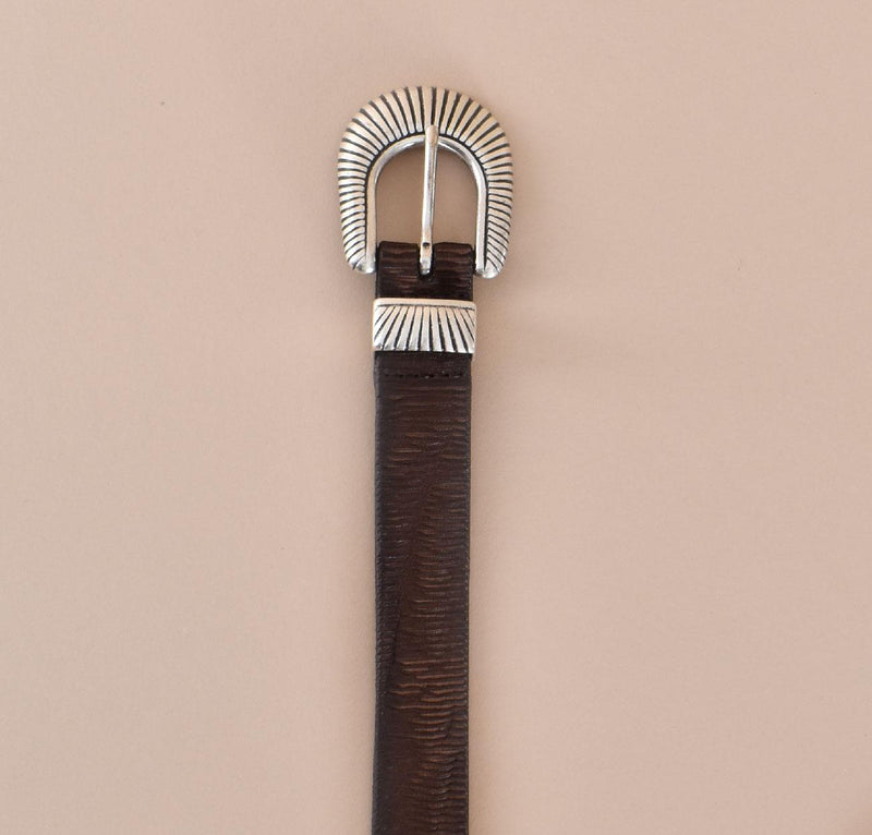 Cintura Orciani sottile blade marrone 