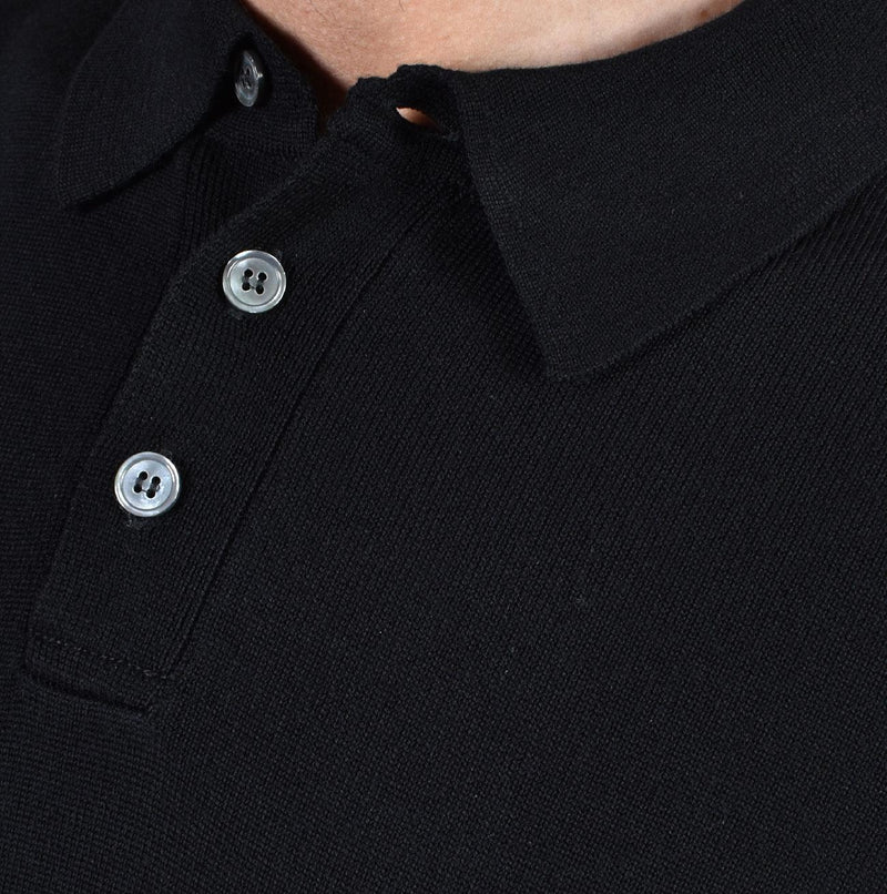 Polo Daniele Fiesoli rasata merino extrafine nera 9044013 DANIELE FIESOLI