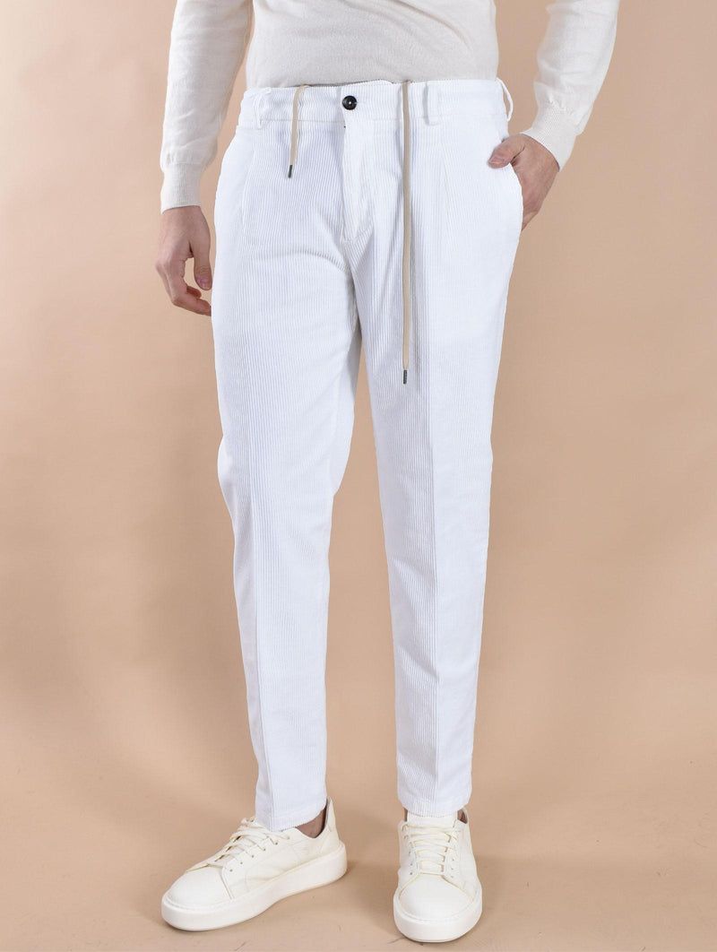 Pantalone Be Able riccardo velluto bianco VL01 BE ABLE