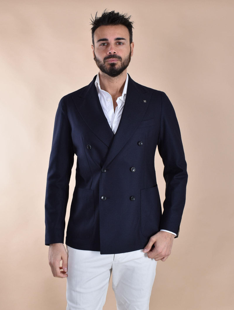 Giacca Tagliatore doppiopetto blu panetto lana vergine 1SMC20K 550012B3080 TAGLIATORE