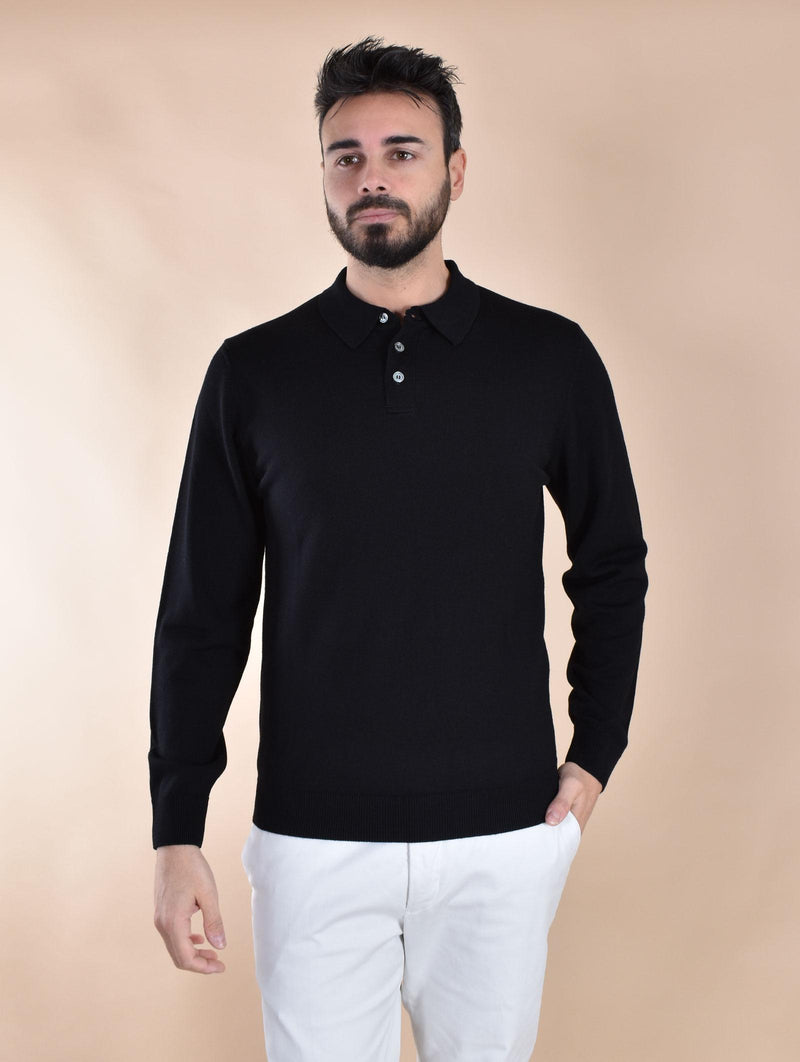 Polo Daniele Fiesoli rasata merino extrafine nera 9044013 DANIELE FIESOLI