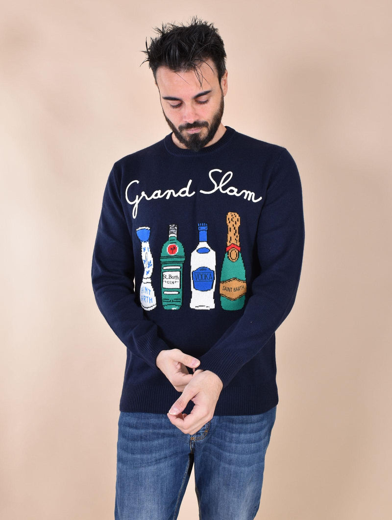 Maglia Mc2 Saint Barth blu Grand Slam bottiglie 0067561 MC2 SAINT BARTH