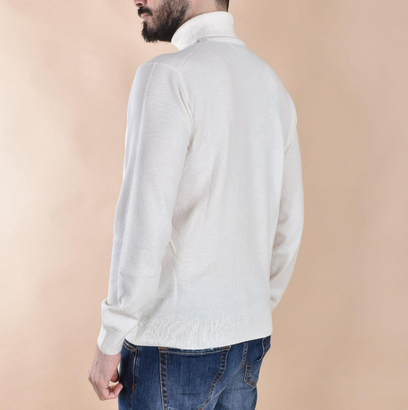 Maglia Della Ciana dolcevita cashmere lana ecru 1802002 Della Ciana