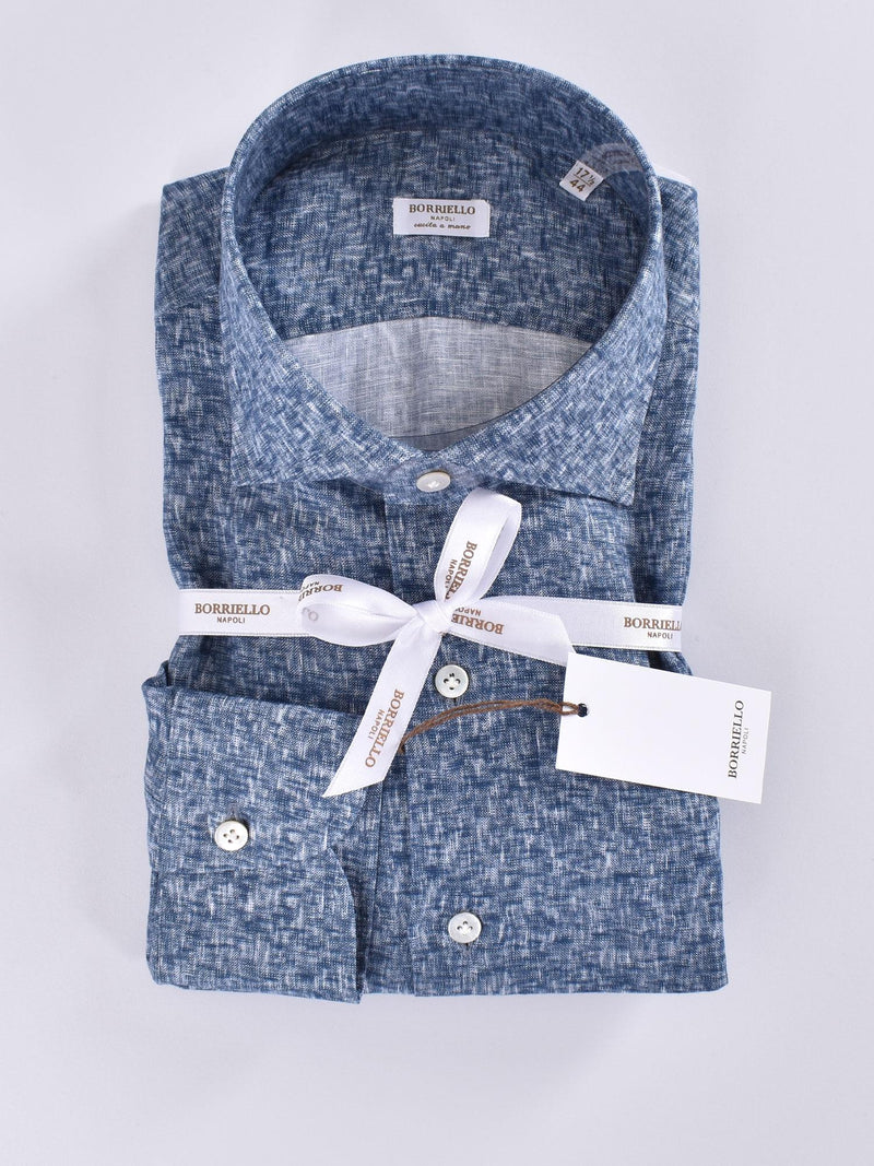 Camicia Borriello lino blu 