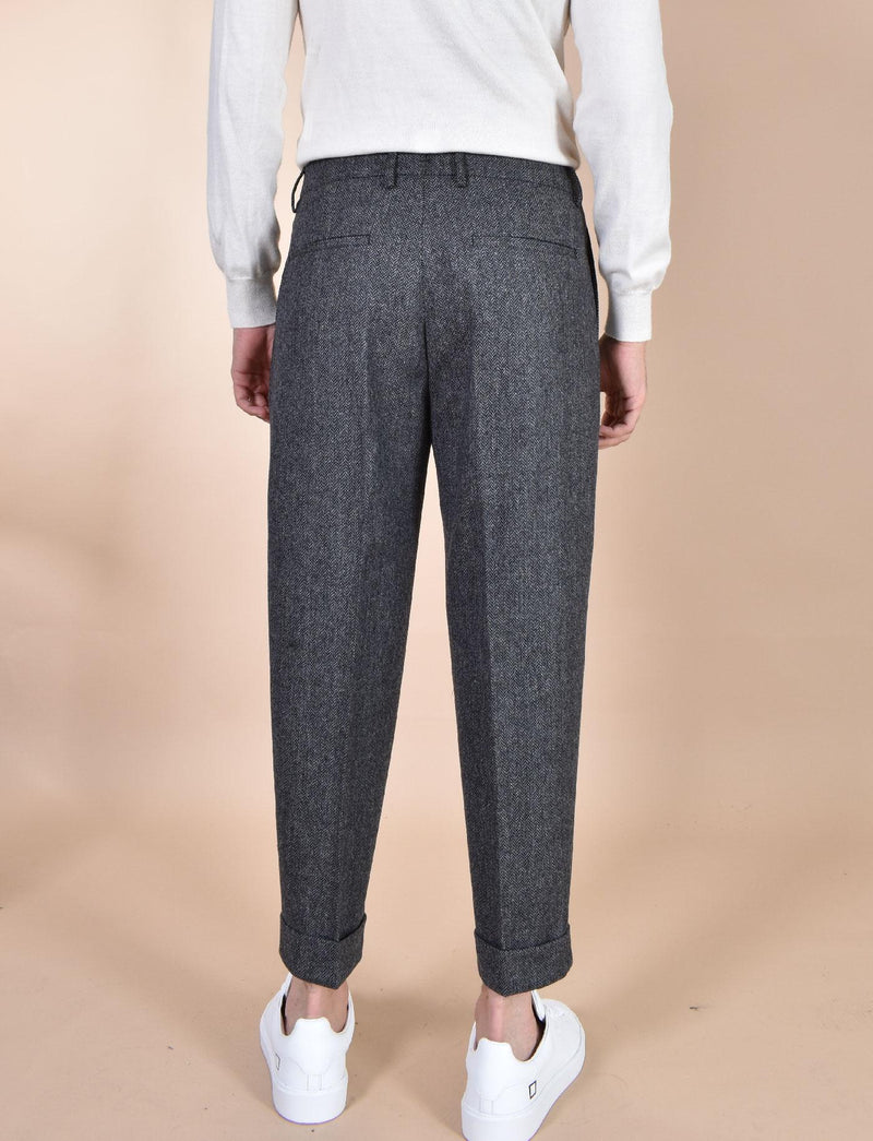 Pantalone Berwich italiano chiaia spigato pinces lana grigio AM151301 BERWICH