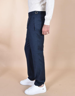 Pantalone Berwich italiano retrochic fibbia blu notte RD547001 BERWICH