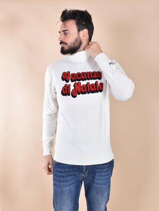 Maglia dolcevita Mc2 Saint Barth Vacanze di Natale logo bianca DL0222610 MC2 SAINT BARTH