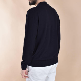 Polo Daniele Fiesoli rasata merino extrafine blu 9044023 DANIELE FIESOLI