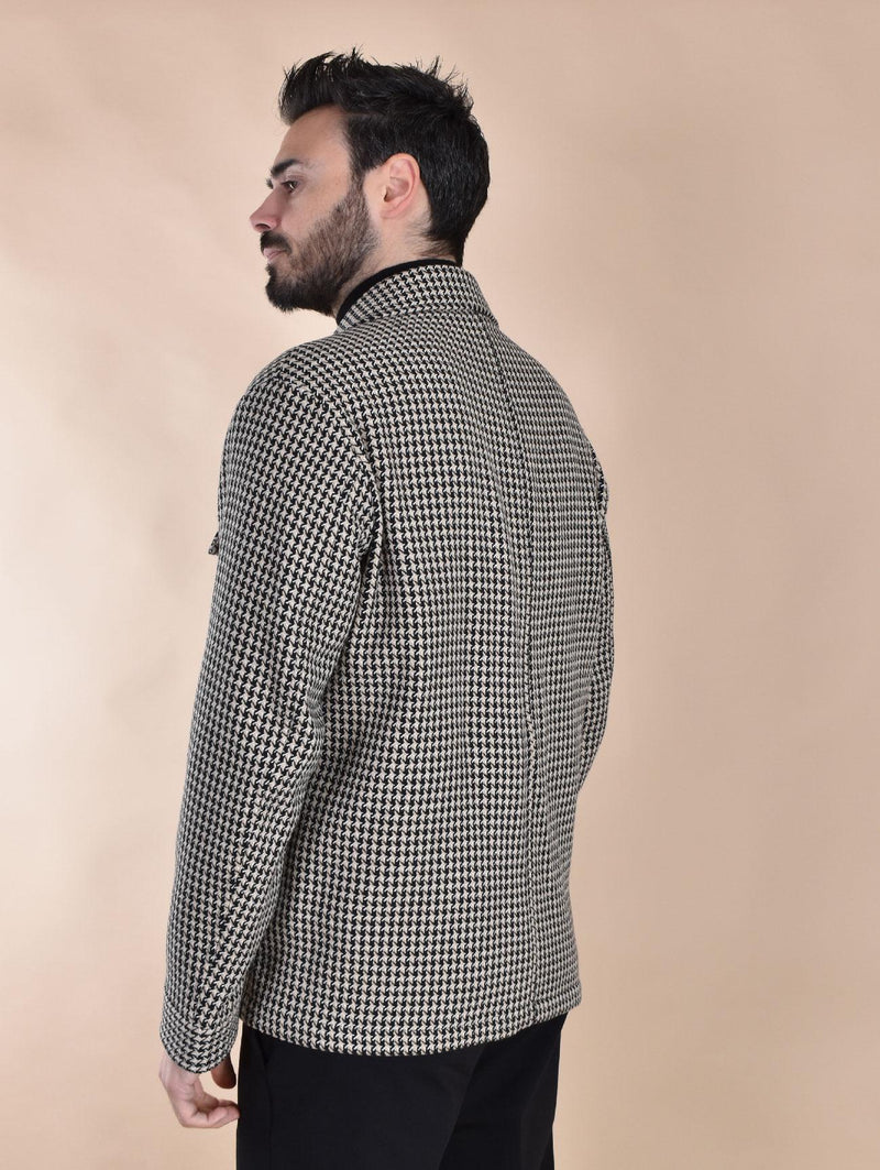 Giubbotto overshirt Daniele Alessandrini pied de poule J10401 DANIELE ALESSANDRINI