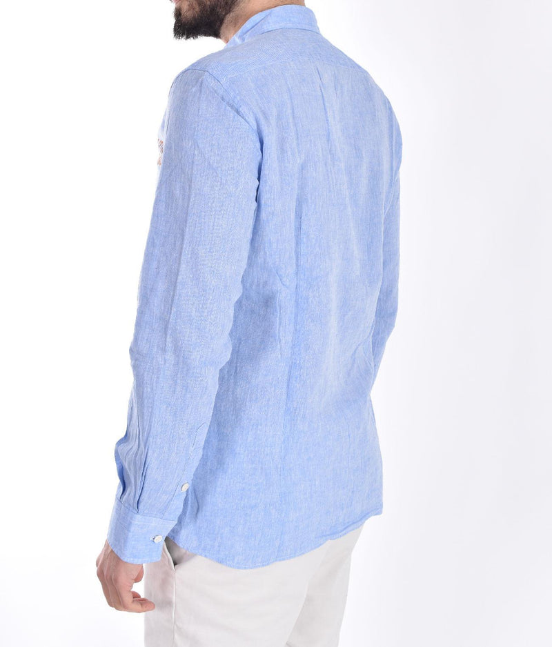 Camicia BoB lino Lop celeste 