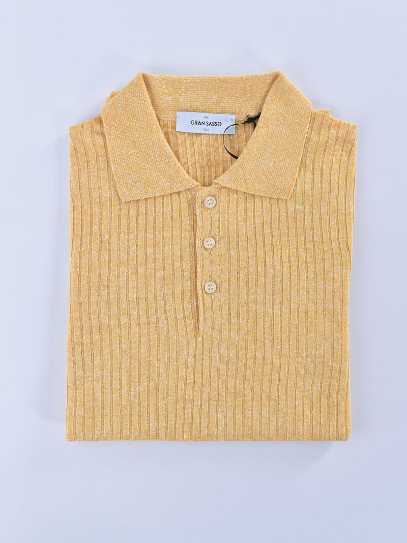 Polo Gran Sasso lino cotone giallo 