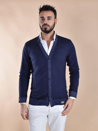 Cardigan BoB Mendoza blu ricami MENDOZA01 BOB