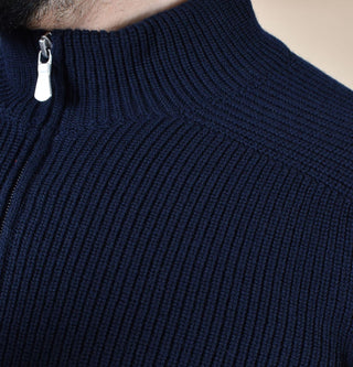 Maglia Gran Sasso lupetto zip Rain Wool blu 24117 24601598 GRAN SASSO